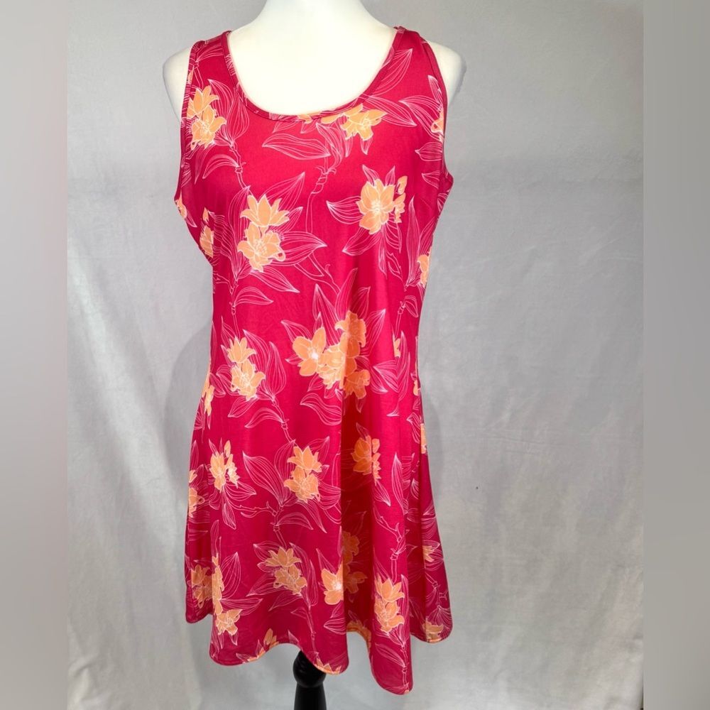 West Loop beautiful pink and orange tropical floral print dress size medium NWT